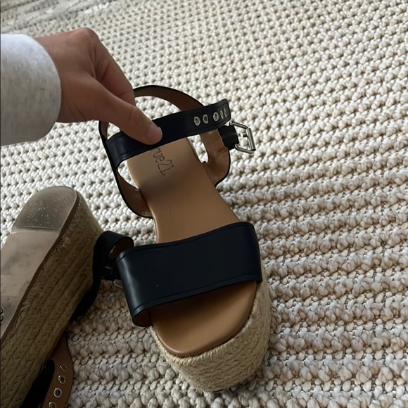 Rue21 Black and Tan Platform Sandals with Modern Design - Picture 6 of 9